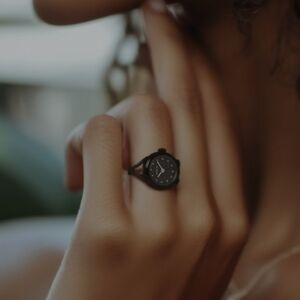 Invicta Women's Watch Ring Mini Angel Stainless Steel Case Black Dial 44484